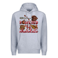 Heather Grey powered by chocolate Premium Hoodie - AdoDesignShop