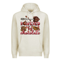 Oatmeal Heather powered by chocolate Premium Hoodie - AdoDesignShop
