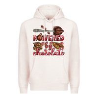 Pale Pink powered by chocolate Premium Hoodie - AdoDesignShop