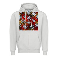 Dove Grey christmas snow crystals with plaid seamless pattern Zipper Hoodie - BundleAndBundleShop