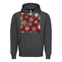 Smoke christmas snow crystals with plaid seamless pattern Zipper Hoodie - BundleAndBundleShop