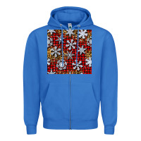 True Royal christmas snow crystals with plaid seamless pattern Zipper Hoodie - BundleAndBundleShop