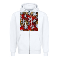 White christmas snow crystals with plaid seamless pattern Zipper Hoodie - BundleAndBundleShop
