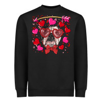 Black Valentine's day  english bulldog Heavyweight Sweatshirt - RanaPortraitStore