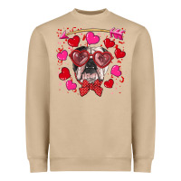 Mushroom Valentine's day  english bulldog Heavyweight Sweatshirt - RanaPortraitStore