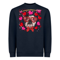 Navy Valentine's day  english bulldog Heavyweight Sweatshirt - RanaPortraitStore