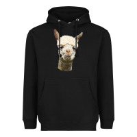 Black Alpaca Head Heavyweight Hoodie - LillyAllenDesigns