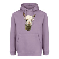 Lavender Alpaca Head Heavyweight Hoodie - LillyAllenDesigns