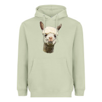 Matcha Alpaca Head Heavyweight Hoodie - LillyAllenDesigns