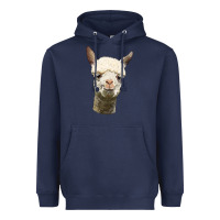 Navy Alpaca Head Heavyweight Hoodie - LillyAllenDesigns