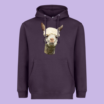 Alpaca Head Heavyweight Hoodie Designed By Lillyallendesigns