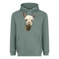 Sage Alpaca Head Heavyweight Hoodie - LillyAllenDesigns
