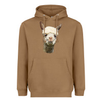 Toasted Coconut Alpaca Head Heavyweight Hoodie - LillyAllenDesigns