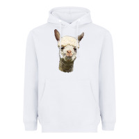 White Alpaca Head Heavyweight Hoodie - LillyAllenDesigns