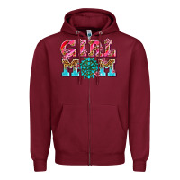 Burgundy girl mom Zipper Hoodie - AdoDesignShop