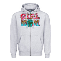 Heather Grey girl mom Zipper Hoodie - AdoDesignShop