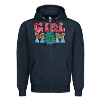 Navy girl mom Zipper Hoodie - AdoDesignShop