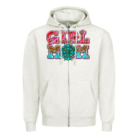 Oatmeal Heather girl mom Zipper Hoodie - AdoDesignShop
