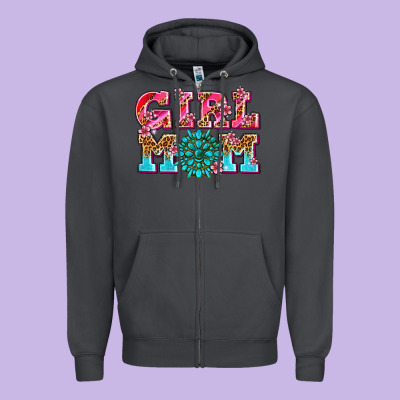 Girl Mom Zipper Hoodie Designed By Adodesignshop