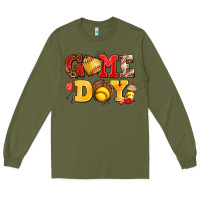 Army Green game day softball Long Sleeve Tee - AdoDesignShop