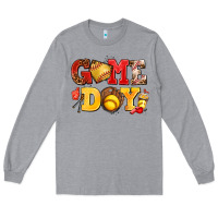 Heather Grey game day softball Long Sleeve Tee - AdoDesignShop