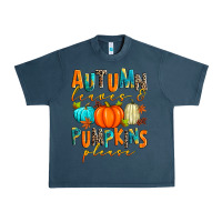 Midnight Navy autumn leaves and pumpkins please Urban Heavy Tee - Zillion Design Studio