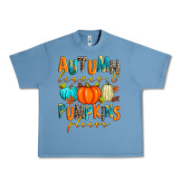 Pebble Blue autumn leaves and pumpkins please Urban Heavy Tee - Zillion Design Studio