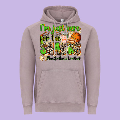 Im Just Here For The Snacks Basketball Brother Vintage Hoodie Designed By Zillion Design Studio