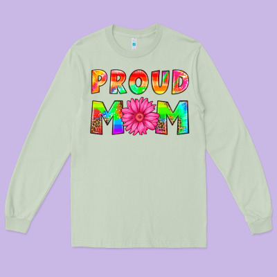 Proud Mom Long Sleeve Tee Designed By Hra Design Shop