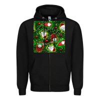 Black christmas gnomes seamless pattern Zipper Hoodie - BundleAndBundleShop
