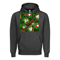 Charcoal Heather christmas gnomes seamless pattern Zipper Hoodie - BundleAndBundleShop