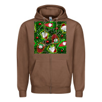 Chestnut christmas gnomes seamless pattern Zipper Hoodie - BundleAndBundleShop