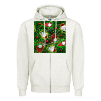 Oatmeal Heather christmas gnomes seamless pattern Zipper Hoodie - BundleAndBundleShop
