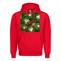 Red christmas gnomes seamless pattern Zipper Hoodie - BundleAndBundleShop