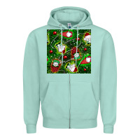 Seafoam christmas gnomes seamless pattern Zipper Hoodie - BundleAndBundleShop