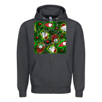 Smoke christmas gnomes seamless pattern Zipper Hoodie - BundleAndBundleShop