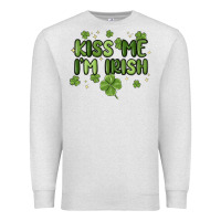 Oatmeal Heather kiss me i'm irish Premium Sweatshirt - MaliasSmallBusiness