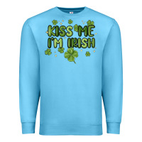 Ocean Blue kiss me i'm irish Premium Sweatshirt - MaliasSmallBusiness