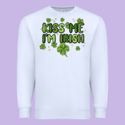 Kiss Me I'm Irish Premium Sweatshirt Designed By Maliassmallbusiness