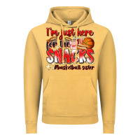 Vintage Mustard im just here for the snacks basketball sister Vintage Hoodie - Zillion Design Studio