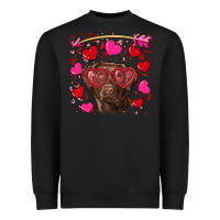 Black Valentine's day  labrador retriever Heavyweight Sweatshirt - RanaPortraitStore