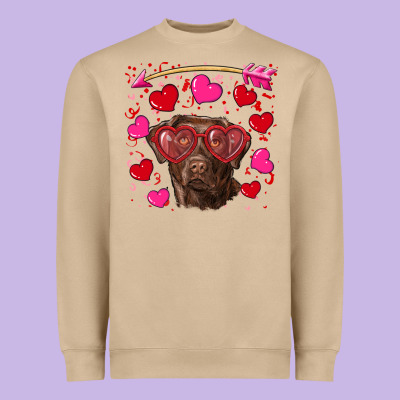 Heavyweight Sweatshirt Valentine's day  labrador retriever