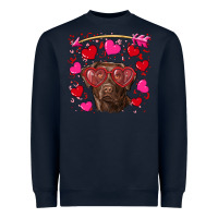 Navy Valentine's day  labrador retriever Heavyweight Sweatshirt - RanaPortraitStore