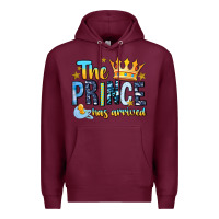 Burgundy The Prince Has Arrived Premium Hoodie - MaliasSmallBusiness