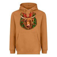 Meerkat christmas highland cow mistletoe Christmas Heavyweight Hoodie - Jasminsmagicworld