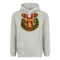 Moon Dust christmas highland cow mistletoe Christmas Heavyweight Hoodie - Jasminsmagicworld