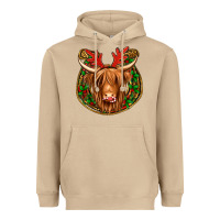 Mushroom christmas highland cow mistletoe Christmas Heavyweight Hoodie - Jasminsmagicworld