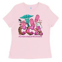 Bubblegum Pink cca  continuing care assistant with crocs Ladies Tee - AdoDesignShop