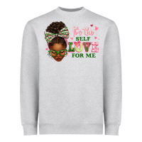 Heather Grey sorority colors its the self love for me afro woman2 Heavyweight Sweatshirt - texasbilliewilder