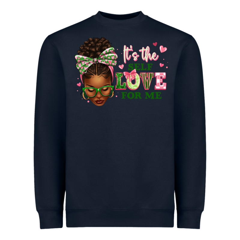 Sorority Colors Its The Self Love For Me Afro Woman2 Heavyweight Sweatshirt by texasbilliewilder | Teevron